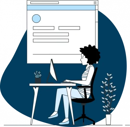 Girl spending her time on computer