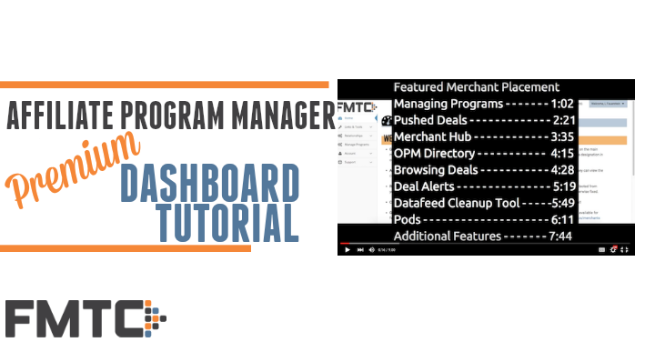 affiliate program manager premium dashboard video tutorial