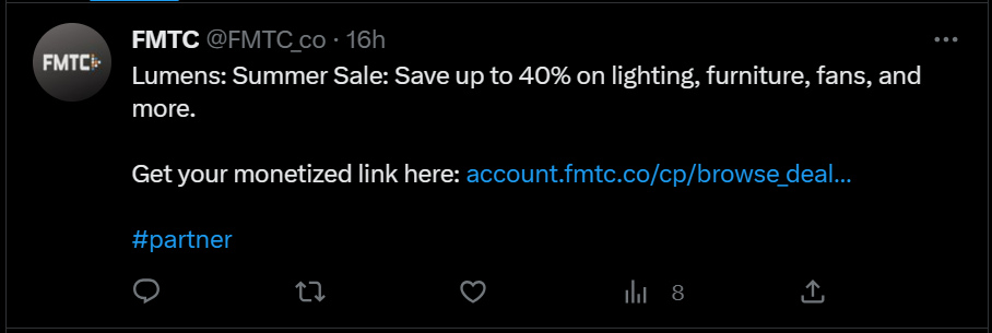 Deal Alerts example Twitter