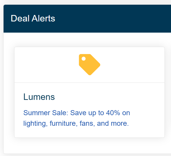 Deal Alerts example